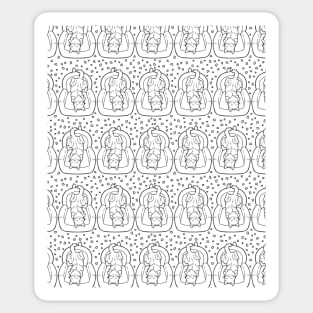 Cute Couch Potato Cat Pattern Sticker